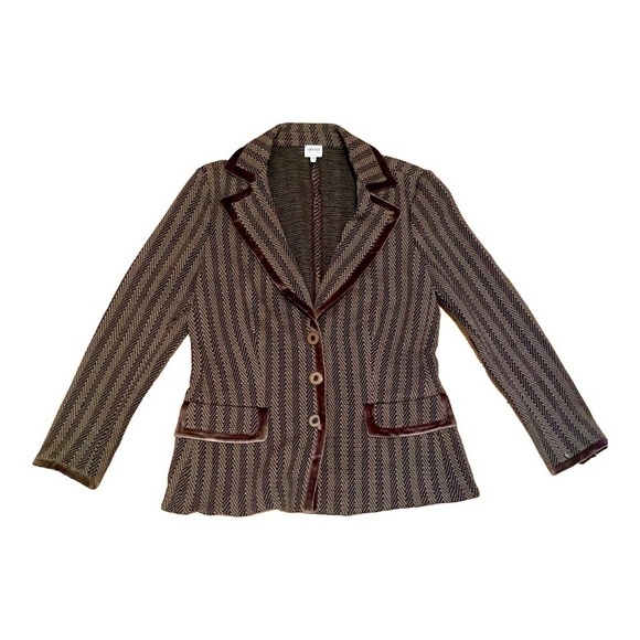 VINTAGE Armani Collezioni wool blend light weight blazer size 12 - Picture 1 of 8